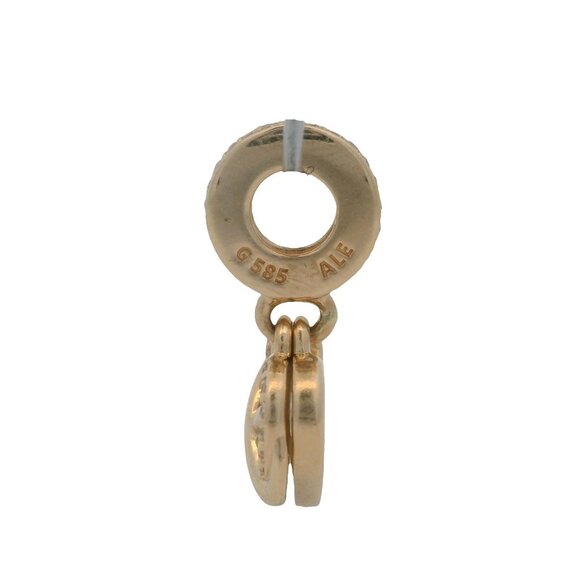 Pandora Solid 14kt Yellow Gold CZ and Enamel Infinity Heart Family Dangle Charm - Picture 8 of 10